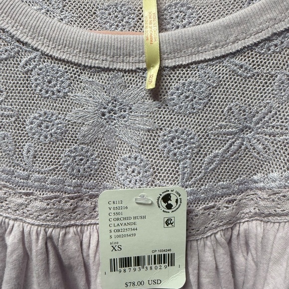 Free People Rose Party Tee- Orchid Hush $78 MSRP - Picture 5 of 7
